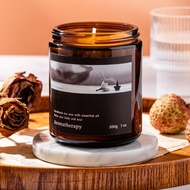 Aromatherapy Handmade Soy Wax Scented Candle with Essential Oil in Jar with Cover Lilin Wangi