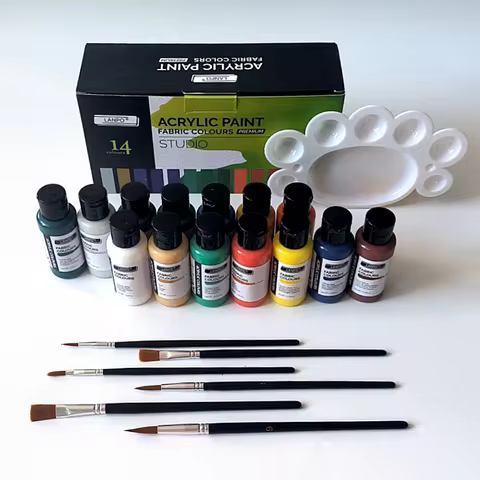 Eight colors sixty milliliters acrylic paint fourteen colors sixty milliliters six paintbrush small 