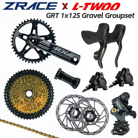 LTWOO GRT12 Hydraulic Disc + ZRACE Crank Cassette Chain, 1x12 Speed, 12s Gravel Groupset, for Gravel