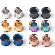 Ruifan 6 Pairs Stainless Steel Screw Ear Gauges Flesh Tunnels Plugs Expander Stretcher 6 Colors Same