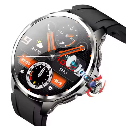 Global Version 4G Smart Watch AMOLED SIM Card 900W Retractable Rotating Camera HD Video Call GPS WiF
