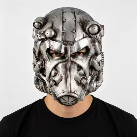 Retro Steampunk Gas Mask Latex Mask, Worn Metal Style Half Face Mask for Halloween Cosplay, Party Ph