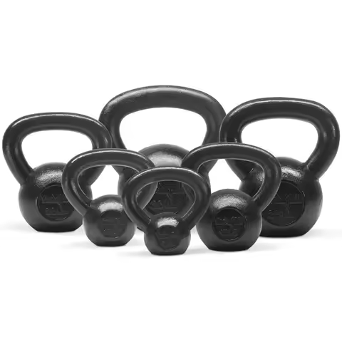 Kettlebell Sets, 5 - 10 - 15 - 20 - 25 - 30 LB Cast Iron Strength Training Kettlebells, Wide Handles