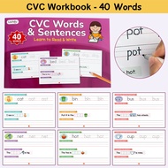 English CVC Words Workbook Homeschool Kids Read & Write Sight Words Spelling Tracing Practice Books