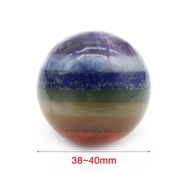 Natural Crystal Rainbow Ball 7 Reiki Chakra Rock Quartz Gem Stones Healing Jewelry Beads Energy Sphe