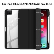 Acrylic Case For iPad Air 11 13 2024 Pro 11 12.9 Cover For iPad 10.2 10.9 7th 8th 9th 10th Generation 10.2 9.7 Mini 6 With Pencil Holder