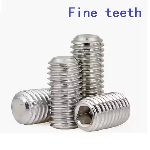 M6x0.75/M8x1.0/M10x1.0/M10x1.25/M12x1.0/M12x1.25/M14x1.5 Fine teeth,DIN913 Stainless Steel Hex Socke