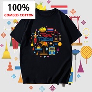 เสื้อยืดของที่ระลึก Thailand Bangkok เสื้อยืด Cotton 100% สำหรับทุกเพศ