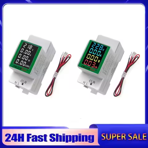 PZEM-008 Din Rail Electricity Digital Power Energy Meter Watt Kwh Wattmeter Monitor Ammeter Voltmete