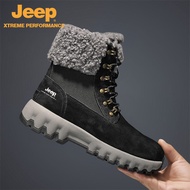จี๊ป | รองเท้าบูทหิมะ Jeep Official Couple Wool Lined Snow Boots Anti-slip Wear-resistant Skiing Aut