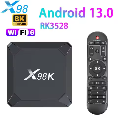 X98K Android 13 WIFI6 TV Box Support 4K 8K 3D BT HDR10+ 5G Dua WIFI RK3528 4G 32G Google Voice Media