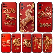 Fashion TPU black silicone phone case May you achieve success in 2026!(K-10) for Realme C2 C3 C11 C1