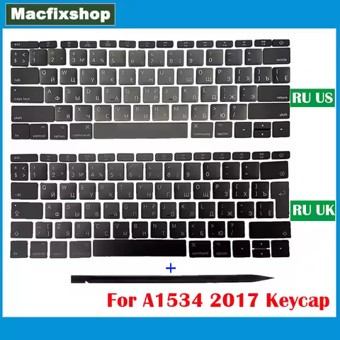 Russian RU US UK 2017 A1534 Keyboard Key Cap Caps For MacBook Retina 12 Inch Laptop A1534 Keycaps Re
