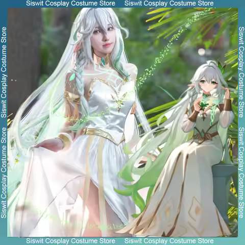 Game Genshin Impact Greater Lord Rukkhadevata Cosplay Costume Wig Set Aranyaka Sumeru Nahida Hallowe