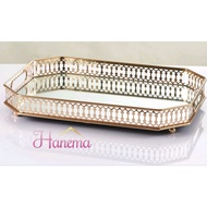 Dulang kaca cermin Tray petak Dulang Hantaran kahwin Deco Tray Talam Dulang Gold Emas