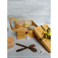 EXCLUSIVE (Ramadan Series) 1-Layer Box Food Container 20cm 25cm 30cm Ribbon | Woven bamboo box food 