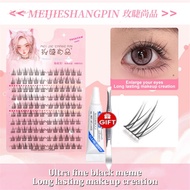 【Gift glue tweezers】eyelash extensions Set with glue tweezers False eyelashes natural cluster Lashes