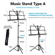 Lightweight Music Stand Holder Portable Folding Music Stand Adjustable Tripod Carry Bag Foldable Sheet Music Stand