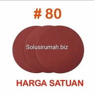 Amplas bulat grit 80 velcro tempel gerinda 4inch no.80 kertas gosok