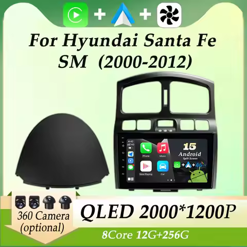 For Hyundai Santa Fe SM 2000 - 2012 Car Radio Video Multimedia Player No 2 din Carplay Android Auto 