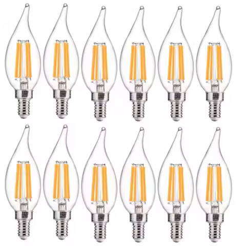Candelabra LED Light Bulbs, CA11 LED E12 Chandelier Light Bulbs 100W Equivalent, 2700K Soft White, 8