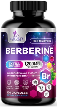 Berberine Supplement 1200mg, High Absorption Berberine Supplements Heart Health & Immune Support Ber