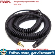 FAAEAL Headphone Replacement Spring Cable OFC 3 Core Mini Headset Upgrade Replacement Line Detachabl