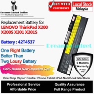 Replacement Notebook Battery 42T4536 42T4537 for LENOVO ThinkPad X200 X200S X201 X201S 5200mAh