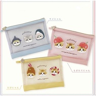 Japanese Mofusand Cat Cartoon Embroidered Transparent Mesh Storage Bag Information Bag Student Stati