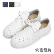 Fufa Shoes [Fufa Brand] Lace-Up Bow Casual Student Small White Flat Round Toe Lazy Leather Women's