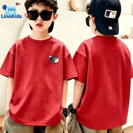Linokids Pokemon Guzzlord 30th Logo Cetak DTG T-Shirt Kanak-Kanak