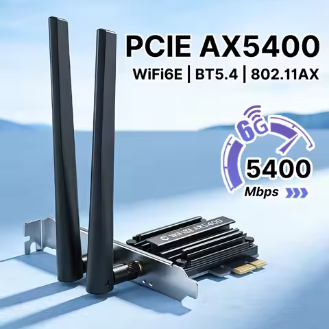 WiFi 6EAX5400 BT 5.3 PCIE WiFi Adapter 5374Mbps MT7922 802.11AX 6Ghz/5GHz/2.4GHz Wireless WiFi Card 