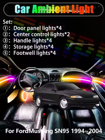 For FordMustang SN95 MK4 1994~2004 1995 2/18 in 1 Car ambient lighting Led trunk interior led lights