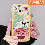 YIWESAN เคส J7ปลอกสำหรับ Samsung ไพรม์ J7 2 J2เคสการ์ตูนไดโนเสาร์น่ารักลายหมีสตรอเบอร์รี่ขอบโค้งเคสใสเนื้อครีมเคสมือถือฝาครอบป้องกัน