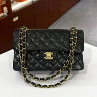 全新未使用品~CHANEL CF23 A01113 黑色荔枝皮金扣 Classic Flap Bag @260開 #CF23 #香奈兒單肩包