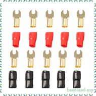 5 Pairs 4 AWG Car Audio Wire Fork Terminal Connector Brass