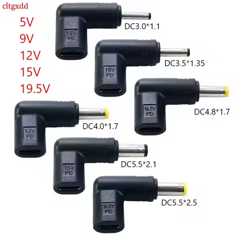 cltgxdd USB Type C PD to DC Power Connector 5V 9V 12V 15V 19.5V USB C To DC Jack Plug Charging Adapt