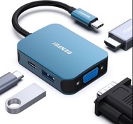 BENFEI USB C HUB 4 合 1 多埠轉接器附 USB C 轉 HDMI VGA USB 3.0 和 60W PD 相容於最新 iPhone 和 MacBook  bmsmckp BENF