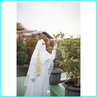 Gaun Akad Syari/Gaun Muslimah/Gaun walimah/Gaun putih/Dress Pengantin/