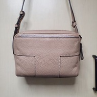 Tory Burch New York #46231-0118 Block-T Pebbled Double-Zip Crossbody Bag Savannah (Beige) TB相機袋 包順豐智