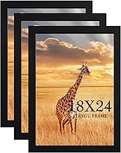TKYGU 18x24 Poster Frame Black Set of 3, Woodgrain Frame for 18x24 Inch Studio Gallery with Durable 