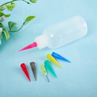 [LI] 1Pc 50ml Jam Painting Squeeze Bottles With 7 Nozzles For Multi-Purpose Use Jam Pot Cake Tools D