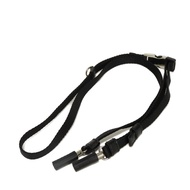 二手 Prada AirPods 耳機掛繩，橡膠材質，磁吸式設計，耳機D淨化草本形環，銀色 Logo，尼龍材質，黑色掛繩，2ZD007