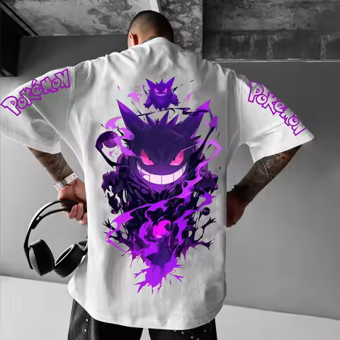 Pokémon Animation Derivatives Genger Printing Men's and Women's Summer Fashion Street T-shirt Hoodie