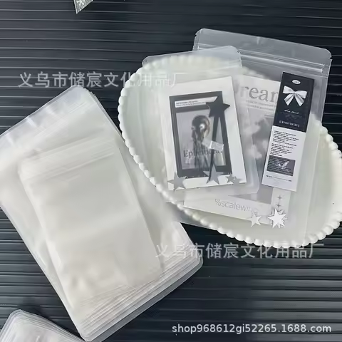 10Pcs Korean Ins Simple Matte Valve Bag for KPOP Idol 3-inch Photocard Packing Girl's Sticker Postca