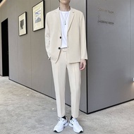 JF เสื้อสูทผู้ชาย S-3XL สูทลำลองผู้ชาย เกาหลี วิทยาลัย Blazer ชุดสูทผู้ชายสไตล์ เสื้อสูทแฟชั่นเสื้อส