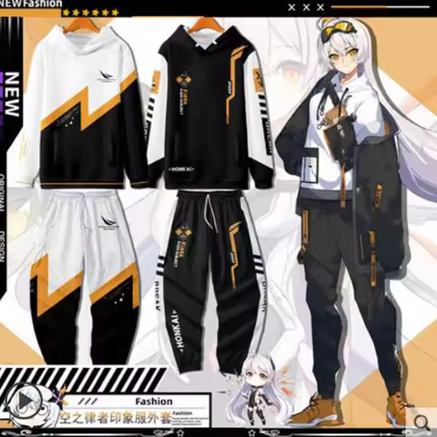 Honkai Impact 3rd Men's Sportswear Sets Casual Tracksuit Two Piece Set Top and Pants Sweat Suit Kian