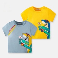 Children Short Sleeve T-shirt Shark Print Pure Cotton Summer Clothing Baby Summer Children Clothing Boys Top