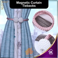 1Pcs Magnetic Curtain Tiebacks Braided Ball Buckle Punch Free Drapery Holdback Clips