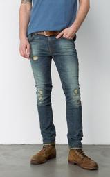NUDIE THIN FINN ORG. ALLEN REPLICA 超窄小直筒 破壞補丁 義大利製  W32